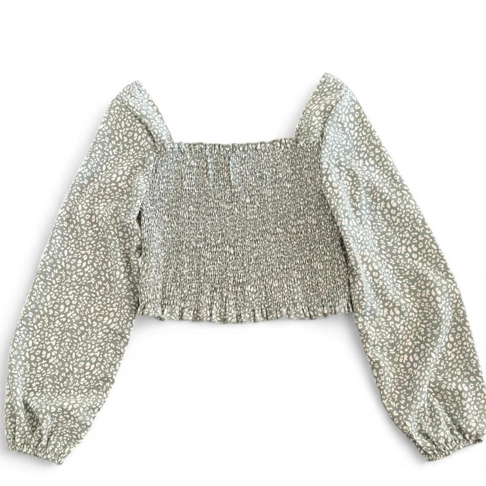 Sage Green Smocked Women's Top